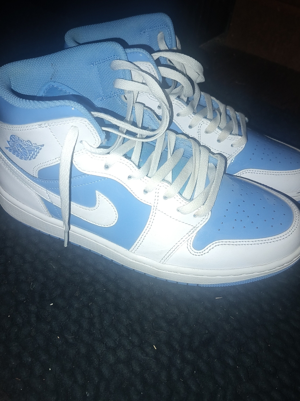 Nike Air Jordan 1 Mid White & Light Blue Men’s Sneakers